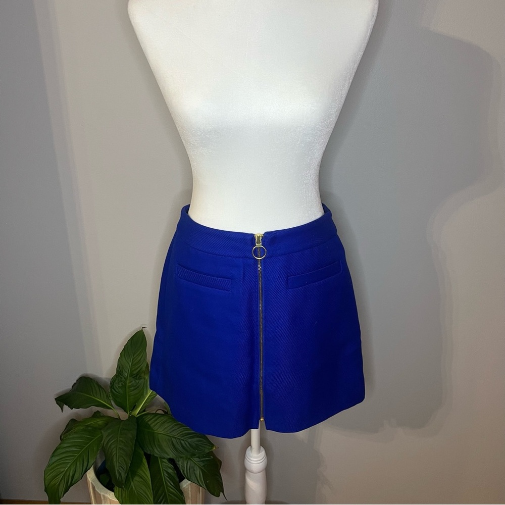Express a-line mini skirt with gold zipper (size: 8)